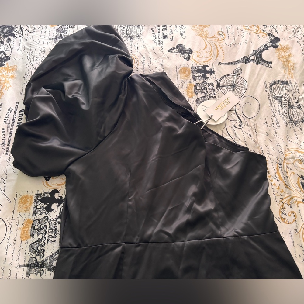 Boohoo Black Satin Dress with Branded Tag